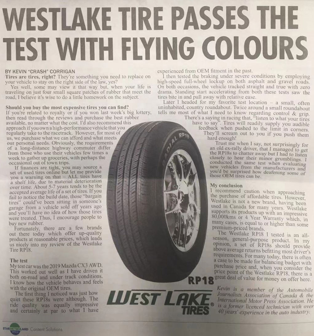 Canadian newspaper recommends Westlake RP18 for readers
