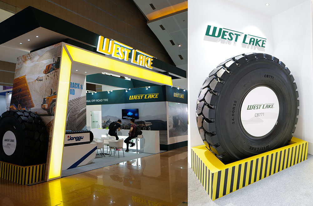 Westlake OTR tires displaying at the Jakarta international expo in Indonesia